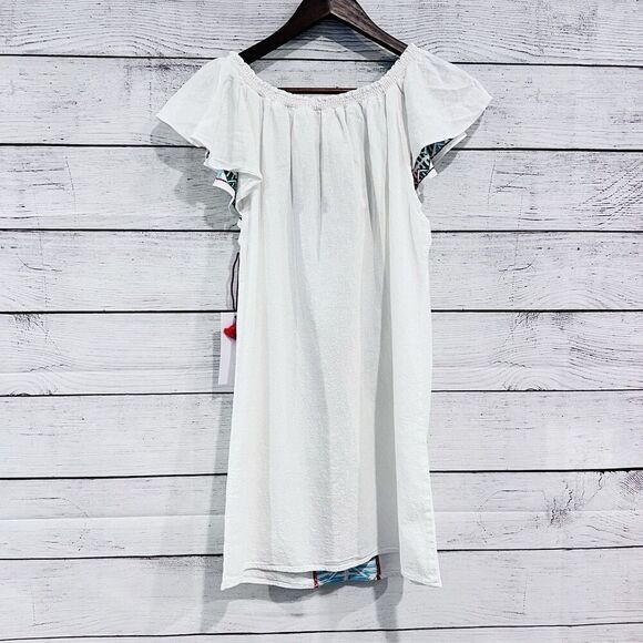 PIPER by Townsend Classic 100% Cotton Off The Shoulder Embroidered Dress Size XS - Picture 3 of 10